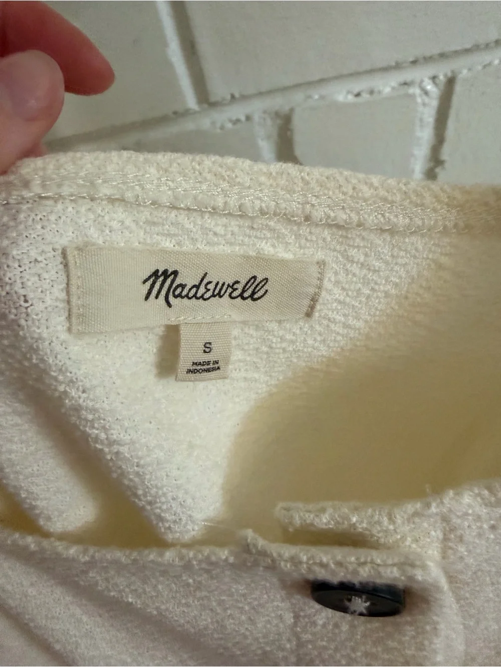 Madewell Cream Puff-Sleeve Button-Front Women's Top